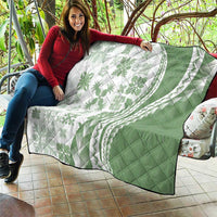 Green Hawaiian Quilt Pattern Quilt Mixed Polynesian Tribal Arty