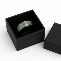 Green Hawaiian Quilt Pattern Spinner Ring Mixed Polynesian Tribal Arty - Polynesian Pride