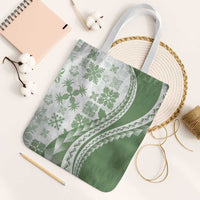 Green Hawaiian Quilt Pattern Tote Bag Mixed Polynesian Tribal Arty - Polynesian Pride