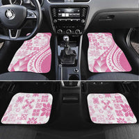Pink Hawaiian Quilt Pattern Car Mats Mixed Polynesian Tribal Arty