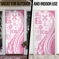 Pink Hawaiian Quilt Pattern Door Cover Mixed Polynesian Tribal Arty - Polynesian Pride