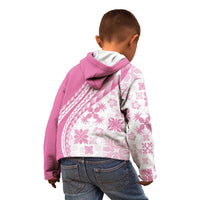 Pink Hawaiian Quilt Pattern Kid Hoodie Mixed Polynesian Tribal Arty
