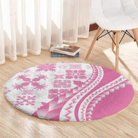 Pink Hawaiian Quilt Pattern Round Carpet Mixed Polynesian Tribal Arty LT9 - Polynesian Pride