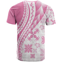 Pink Hawaiian Quilt Pattern T Shirt Mixed Polynesian Tribal Arty