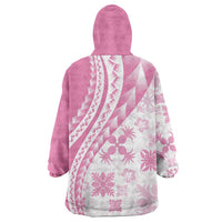 Pink Hawaiian Quilt Pattern Wearable Blanket Hoodie Mixed Polynesian Tribal Arty LT9 - Polynesian Pride