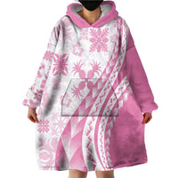 Pink Hawaiian Quilt Pattern Wearable Blanket Hoodie Mixed Polynesian Tribal Arty LT9 - Polynesian Pride
