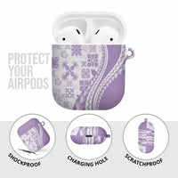Purple Hawaiian Quilt Pattern AirPods Case Mixed Polynesian Tribal Arty - Polynesian Pride