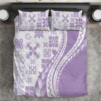 Purple Hawaiian Quilt Pattern Bedding Set Mixed Polynesian Tribal Arty
