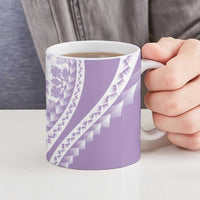 Purple Hawaiian Quilt Pattern Ceramic Mug Mixed Polynesian Tribal Arty - Polynesian Pride