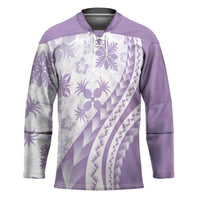 Purple Hawaiian Quilt Pattern Hockey Jersey Mixed Polynesian Tribal Arty LT9 Unisex Purple - Polynesian Pride