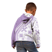 Purple Hawaiian Quilt Pattern Kid Hoodie Mixed Polynesian Tribal Arty