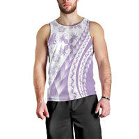 Purple Hawaiian Quilt Pattern Men Tank Top Mixed Polynesian Tribal Arty