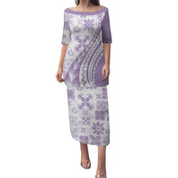 Purple Hawaiian Quilt Pattern Puletasi Mixed Polynesian Tribal Arty