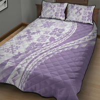 Purple Hawaiian Quilt Pattern Quilt Bed Set Mixed Polynesian Tribal Arty