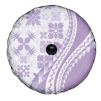 Purple Hawaiian Quilt Pattern Spare Tire Cover Mixed Polynesian Tribal Arty