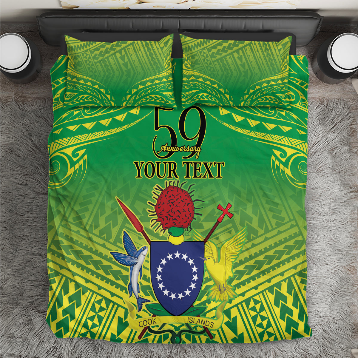 Cook Islands Constitution Day Bedding Set Kuki Airani Since 1965