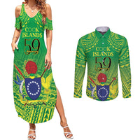 Cook Islands Constitution Day Couples Matching Summer Maxi Dress and Long Sleeve Button Shirt Kuki Airani Since 1965