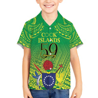 Cook Islands Constitution Day Family Matching Long Sleeve Bodycon Dress and Hawaiian Shirt Kuki Airani Since 1965