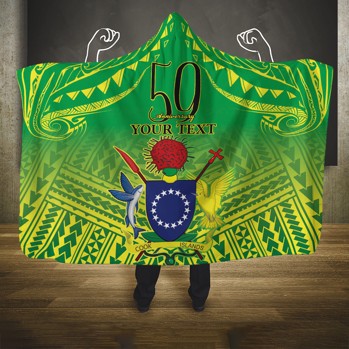 Cook Islands Constitution Day Hooded Blanket Kuki Airani Since 1965