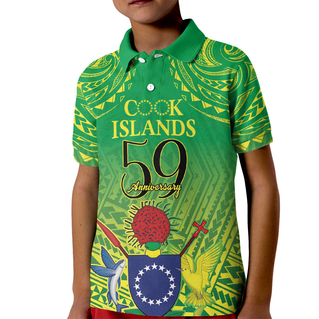 Cook Islands Constitution Day Kid Polo Shirt Kuki Airani Since 1965