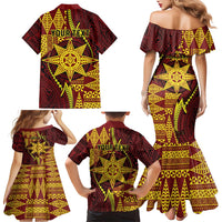 Personalised Tonga Haapai High School Family Matching Mermaid Dress and Hawaiian Shirt Special Kupesi Pattern