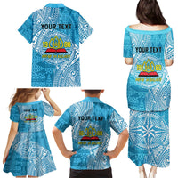 Personalised Tonga Lavengamalie College Family Matching Puletasi and Hawaiian Shirt Since 1980 Special Kupesi Pattern