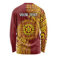 Personalised Tonga Niuatoputapu High School Long Sleeve Shirt Special Kupesi Pattern LT9 - Polynesian Pride