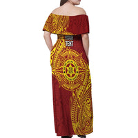 Personalised Tonga Niuatoputapu High School Off Shoulder Maxi Dress Special Kupesi Pattern LT9 - Polynesian Pride