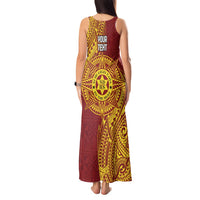 Personalised Tonga Niuatoputapu High School Tank Maxi Dress Special Kupesi Pattern LT9 - Polynesian Pride