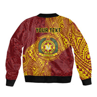 Personalised Tonga Vava'u High School Bomber Jacket Since 1985 Special Kupesi Pattern LT9 - Polynesian Pride