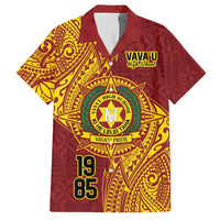 Personalised Tonga Vava'u High School Family Matching Tank Maxi Dress and Hawaiian Shirt Since 1985 Special Kupesi Pattern