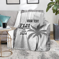 Custom Fiji Rugby Blanket History Champions World Cup 7s - White