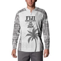Custom Fiji Rugby Button Sweatshirt History Champions World Cup 7s - White