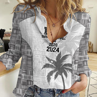 Custom Fiji Rugby Women Casual Shirt History Champions World Cup 7s - White