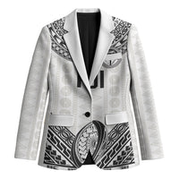 Custom Rugby Fiji National Heritage Blazer White Traditional Masi Inspired