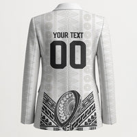 Custom Rugby Fiji National Heritage Blazer White Traditional Masi Inspired