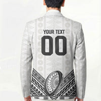 Custom Rugby Fiji National Heritage Blazer White Traditional Masi Inspired