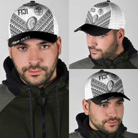 Personalised Rugby Fiji National Heritage Classic Cap White Traditional Masi Inspired