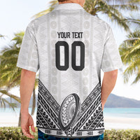 Custom Rugby Fiji National Heritage Hawaiian Shirt White Traditional Masi Inspired LT9 - Polynesian Pride