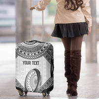 Custom Rugby Fiji National Heritage Luggage Cover White Traditional Masi Inspired