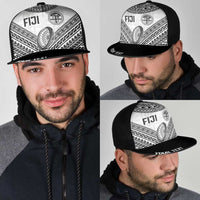 Personalised Rugby Fiji National Heritage Mesh Trucker Cap White Traditional Masi Inspired