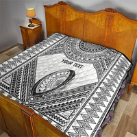 Custom Rugby Fiji National Heritage Quilt White Traditional Masi Inspired