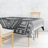 Custom Rugby Fiji National Heritage Tablecloth White Traditional Masi Inspired