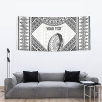 Custom Rugby Fiji National Heritage Tapestry White Traditional Masi Inspired