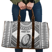 Custom Rugby Fiji National Heritage Travel Bag White Traditional Masi Inspired