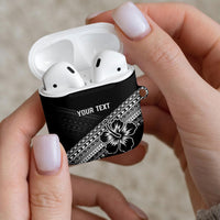 Custom Rugby Fiji AirPods Case Black Traditional Masi Inspired