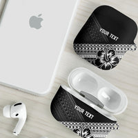 Custom Rugby Fiji AirPods Case Black Traditional Masi Inspired