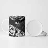 Custom Rugby Fiji Ceramic Mug Black Traditional Masi Inspired