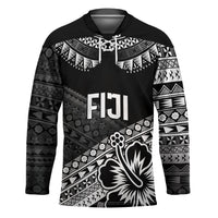 Custom Rugby Fiji Hockey Jersey Black Traditional Masi Inspired
