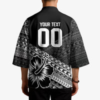 Custom Rugby Fiji Kimono Black Traditional Masi Inspired
